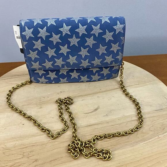 J.Crew Harrison Clutch Convertible Crossbody Bag Stars Glitter 4th of July NWT - Picture 7 of 16